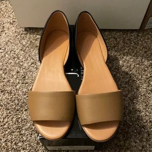 J Crew Morgan Leather Peep Toe Flat